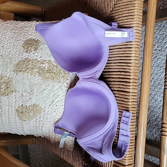 Ambrielle organic cotton full coverage purple bra, 32DD - Picture 8 of 11